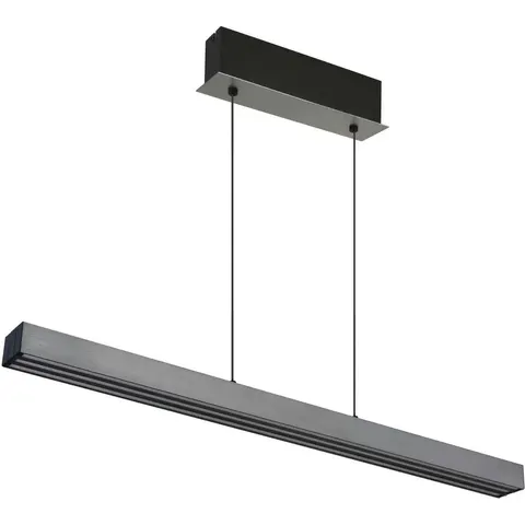 Globo LED hanging light Ethan, grey, metal, 150 cm, extendable – grey, dark grey, opal – image 1