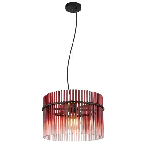 Hanglamp - rood - GORLEY - glas - Ø 40cm - E27 - 15698HBR - Globo – afbeelding 1