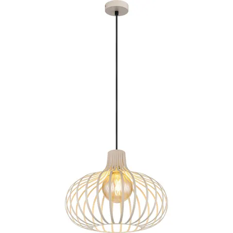 Globo Mateo pendant light, cream/sand-coloured, metal, Ø 40 cm – sand-coloured, cream – image 1