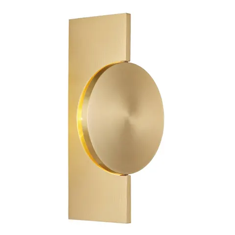 Globo Jasper LED wall lamp, height 28 cm, matt brass, metal – matt brass, mirror-finished – image 1