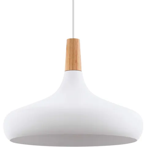 EGLO Sabinar Hanglamp - E27 - Ø 40 cm - Wit|Bruin – afbeelding 1