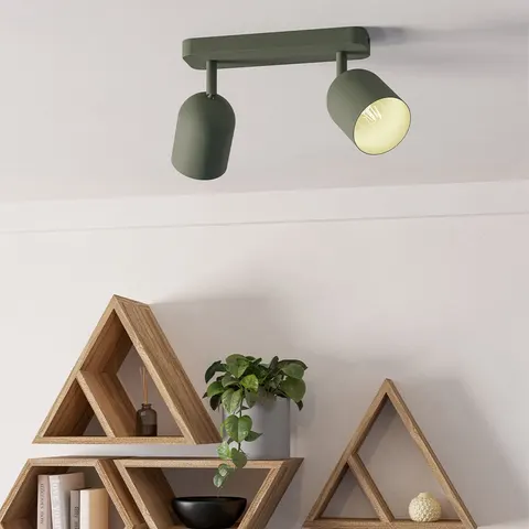 EGLO Tilston Steel 2 Light Spotlight - Green – image 1