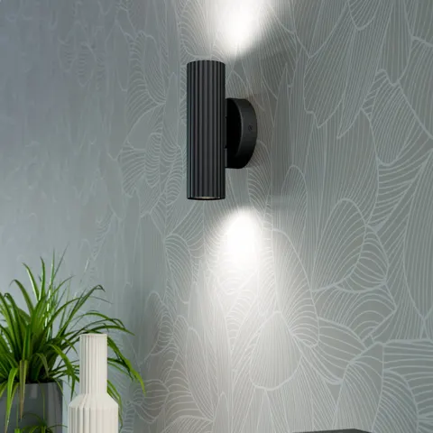 EGLO Portillo Metal 2 Uplight & Downlight Wall Light - Black – image 1