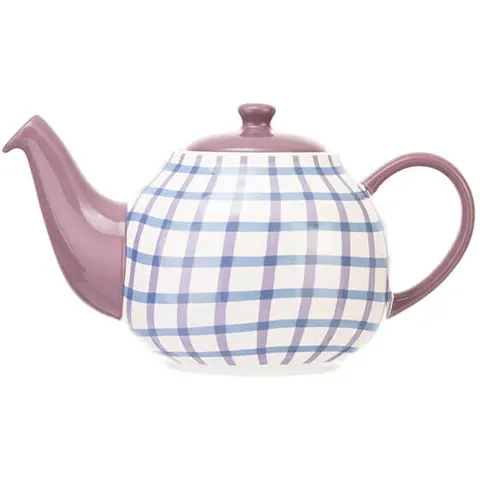 Siip Gingham Purple 6 Cup Teapot – image 1