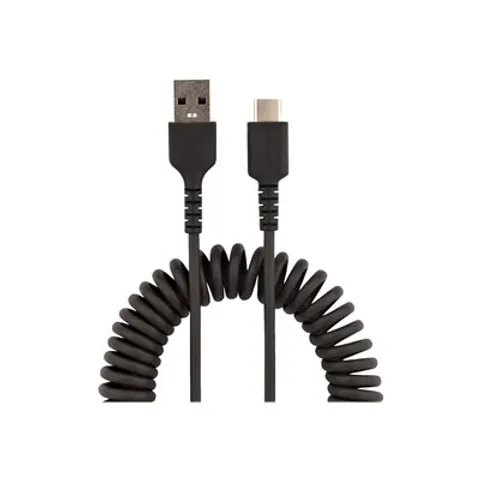 STARTECH.COM ST R2ACC-50C-USB - Sync & charging cable, USB-A > C, 50 cm, spiral cable, black – image 1