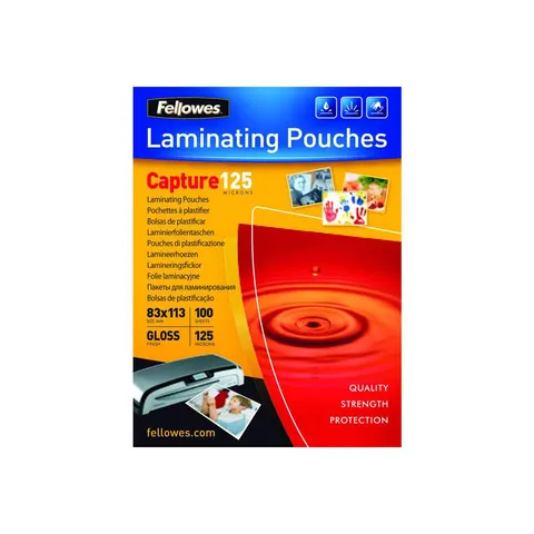 Fellowes Laminierfolientasche, 83 x 113 mm, 250 mic – Bild 1