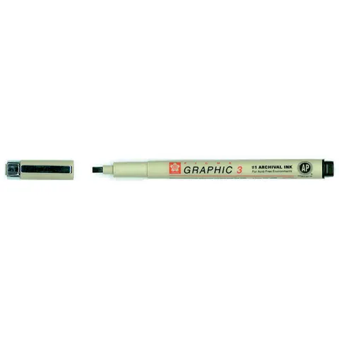Sakura Pigma graphic 3mm Zwart – afbeelding 1