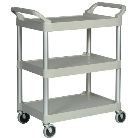 Rubbermaid multifunctionele trolley, 3 schappen, platina – afbeelding 1