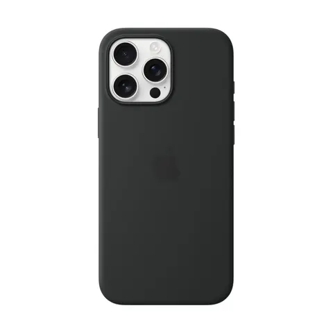 Apple Silikon Case iPhone 16 Pro Max mit MagSafe (schwarz) – Bild 1