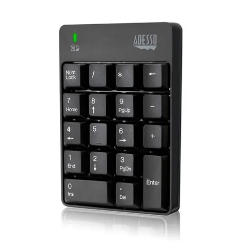 Adesso WKB-6010UB - Wireless Spill Resistant 18-Key Numeric Keypad. Device interface: RF Wireless Keyboard number of keys: 18 Keyboard key switch: Membrane Purp – image 1