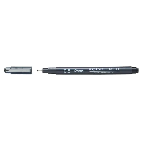 Pentel Pointliner Fineliner 0.8 mm Schwarz – Bild 1