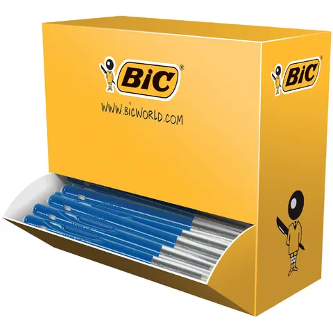 Balpen Bic M10 medium blauw doos 90+10 gratis – afbeelding 1