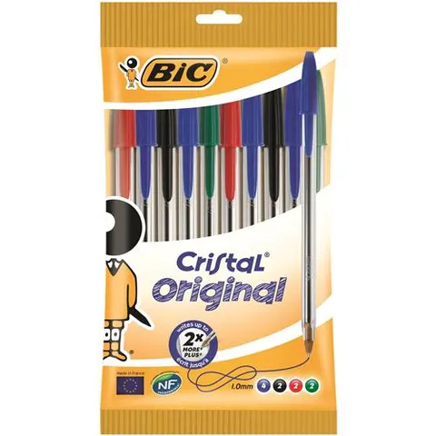 BIC Kugelschreiber Cristal Original, sortiert,10er Kartonbox – Bild 1