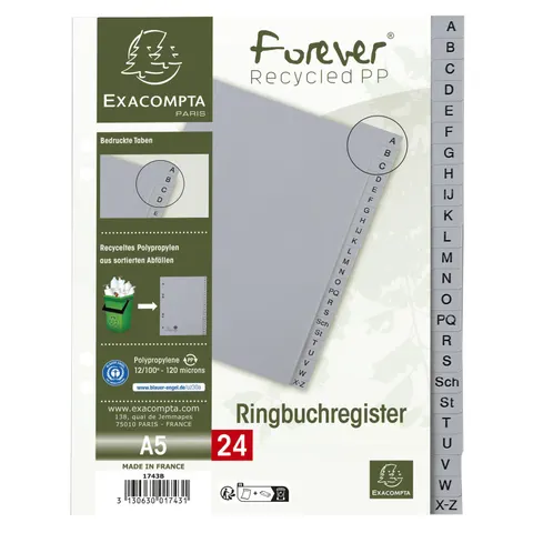 Exacompta Ordnerregister Halbformat A-Z A5 – 1743B – Bild 1