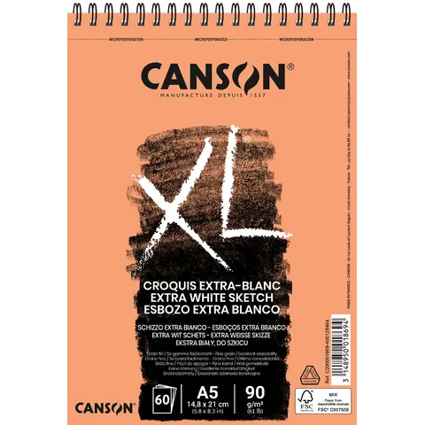 Canson schetsblok 'XL extra wit', formaat A5 – afbeelding 1