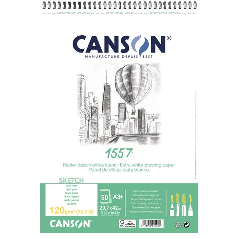 Canson tekenblok A4, 180 g/m², 30 vellen – afbeelding 1