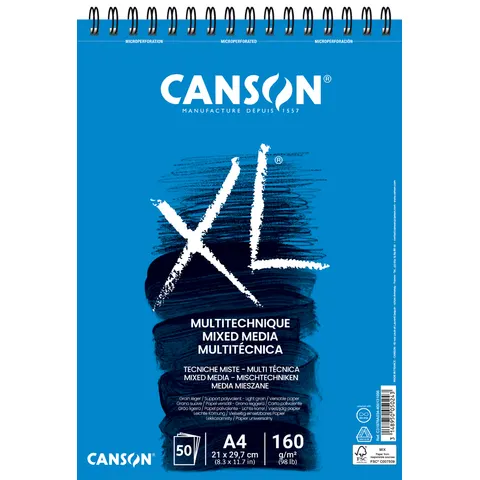 CANSON studieblok XL MIXED MEDIA, DIN A4, wit – afbeelding 1