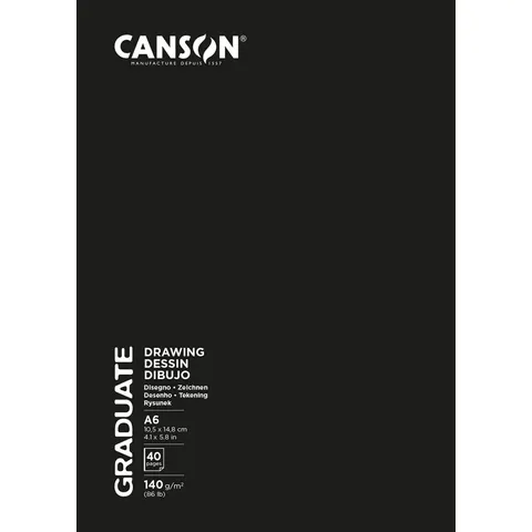 Schetsboek canson graduate 20vel 140gr a5 wit – afbeelding 1