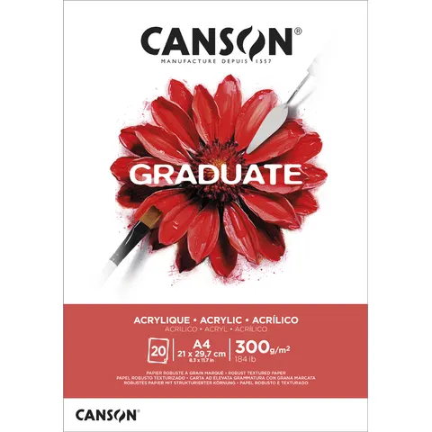 Schilderpapier canson graduate 20vel 290gr a4 wit – afbeelding 1
