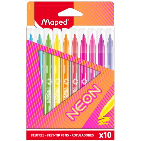 Viltstift maped neon set 10 kleuren – afbeelding 1