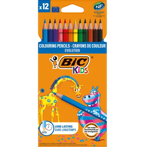 Kleurpotloden BicKids Evolution assorti etui à 12 stuks – afbeelding 1