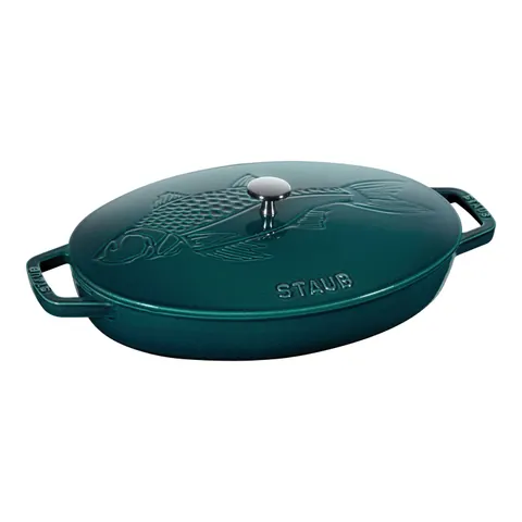Staub Fischbräter 2,8 l oval meerblau – Bild 1