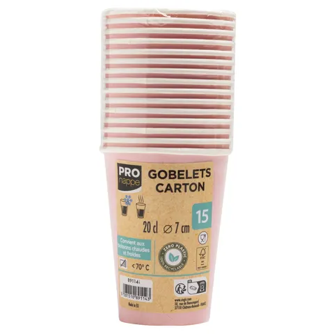 PROnappe Papp-Trinkbecher, rosa, 0,2 l – Bild 1