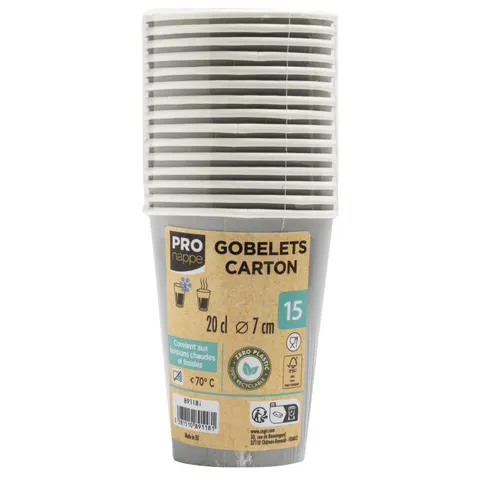PROnappe Papp-Trinkbecher, grau, 0,2 l – Bild 1