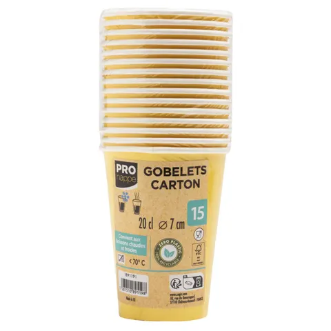 PROnappe Papp-Trinkbecher, gelb, 0,2 l – Bild 1