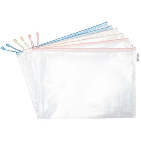 djois Ritssluiting documentenhouder - pastelkleur, A3-formaat, PVC – afbeelding 1