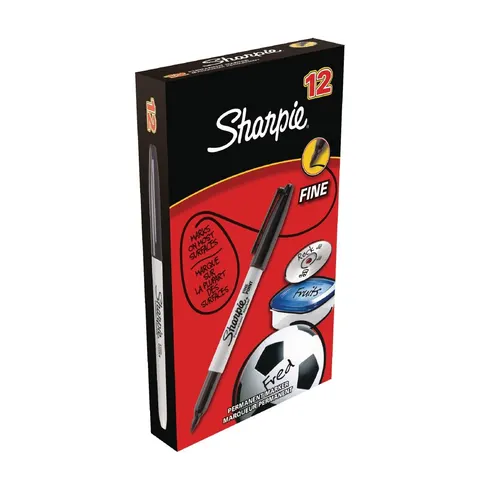 Sharpie Fine Permanent Marker Black (Pack of 12) – image 1
