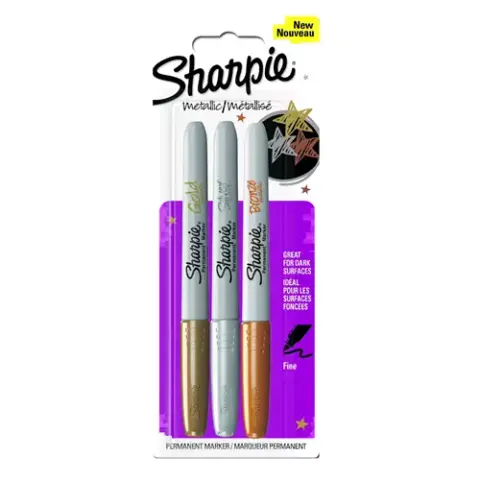 Sharpie Metallic permanent marker Bronze Gold Silver 3 pc(s) – image 1