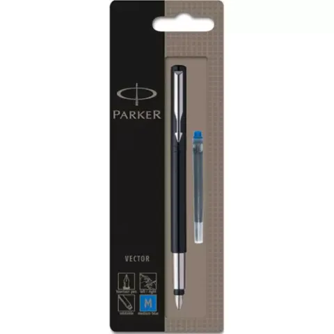 PARKER Füller VECTOR Schwarz M Blau Blister – Bild 1