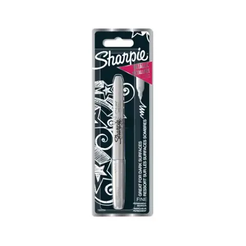 Sharpie Permanent-Marker Metallic, silber, auf Blisterkarte – Bild 1