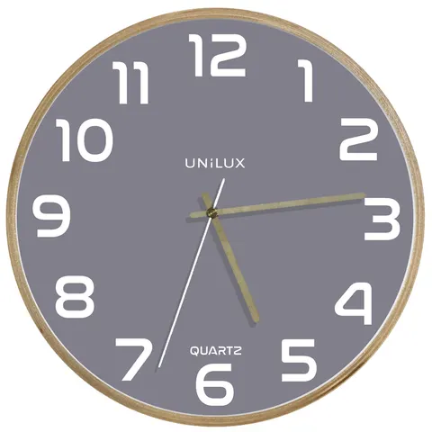 UNILUX Baltic klok hout/grijs – afbeelding 1