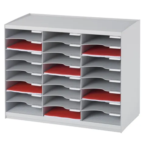 PAPERFLOW Sortierstation, 24 Fächer, grau – Bild 1