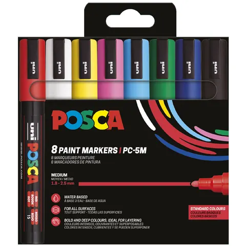 POSCA Pigmentmarker PC-5M, 8er Etui, Standard – Bild 1