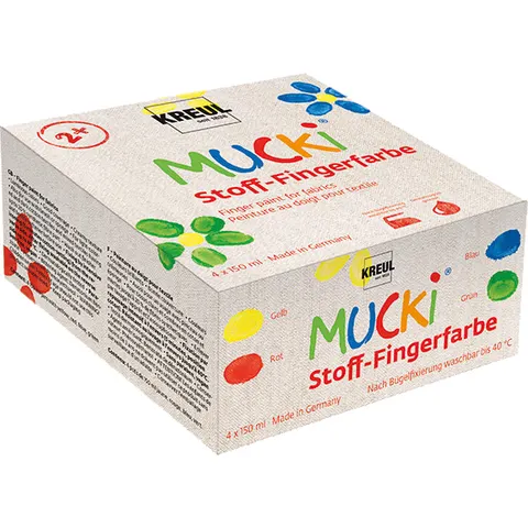 KREUL Stoff-Fingerfarbe , MUCKI, , 150 ml, 4er-Set – Bild 1