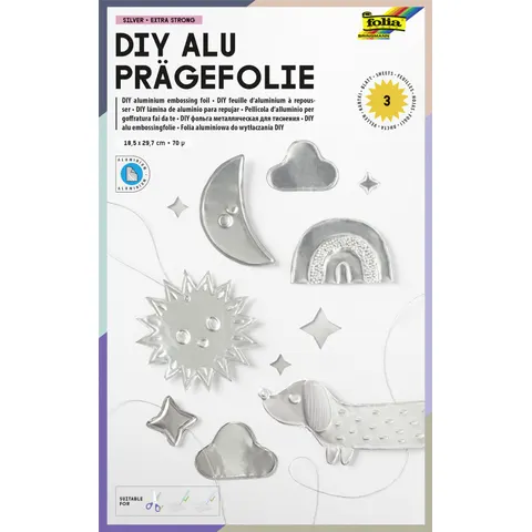 folia Prägefolie silber, 3 Blatt – Bild 1