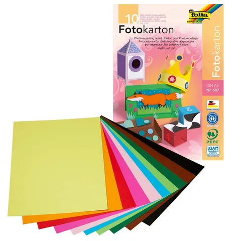 folia Fotokartonblock, DIN A3, farbig sortiert – Bild 1