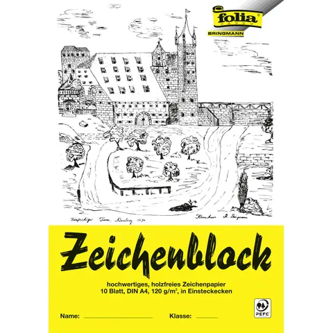 folia Zeichenblock DIN A4 10 Blatt – Bild 1