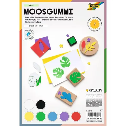 Mos rubbermat basis, zelfklevend, 7 vellen – afbeelding 1
