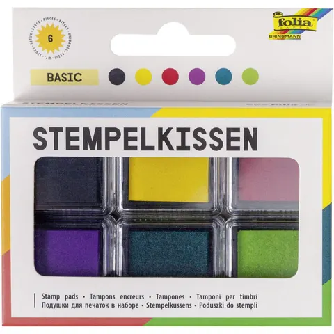 folia Stempelkissen Set , Basic, , 6-farbig sortiert – Bild 1