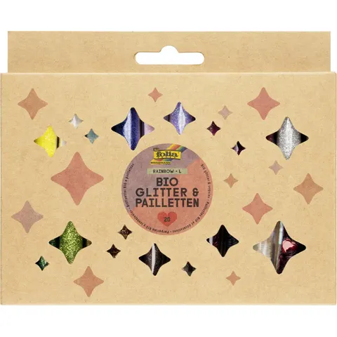 folia BIO Glitter- & Pailletten-Set, Rainbow L – Bild 1