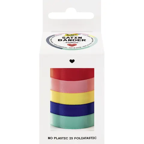 folia Satinbänder-Set RAINBOW, farbig sortiert – Bild 1