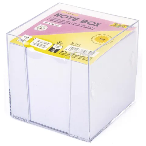 folia Zettelbox WHITE transparent inkl. 700 Notizzettel – Bild 1