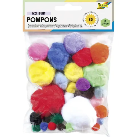 folia Pompons mehrfarbig – Bild 1