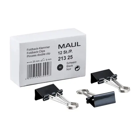 MAUL Foldbackklammern schwarz 2.5 cm – Bild 1