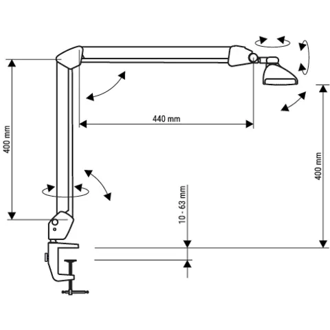 MAUL LED-Arbeitsleuchte MAULwork, Klemmfuß, dimmbar, weiß – Bild 1