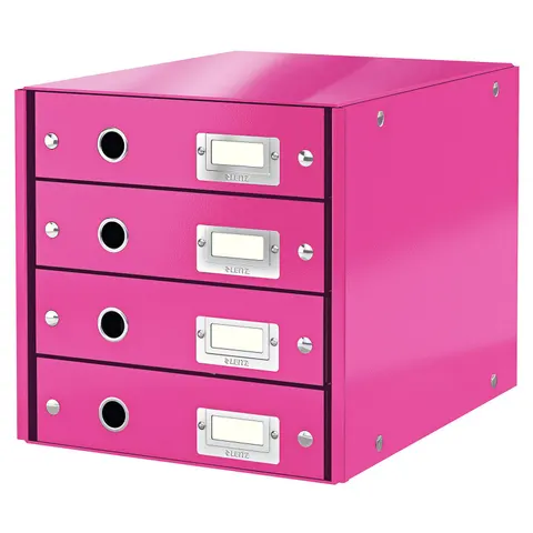 LEITZ Schubladenbox Click & Store WOW, 4 Schübe, pink – Bild 1
